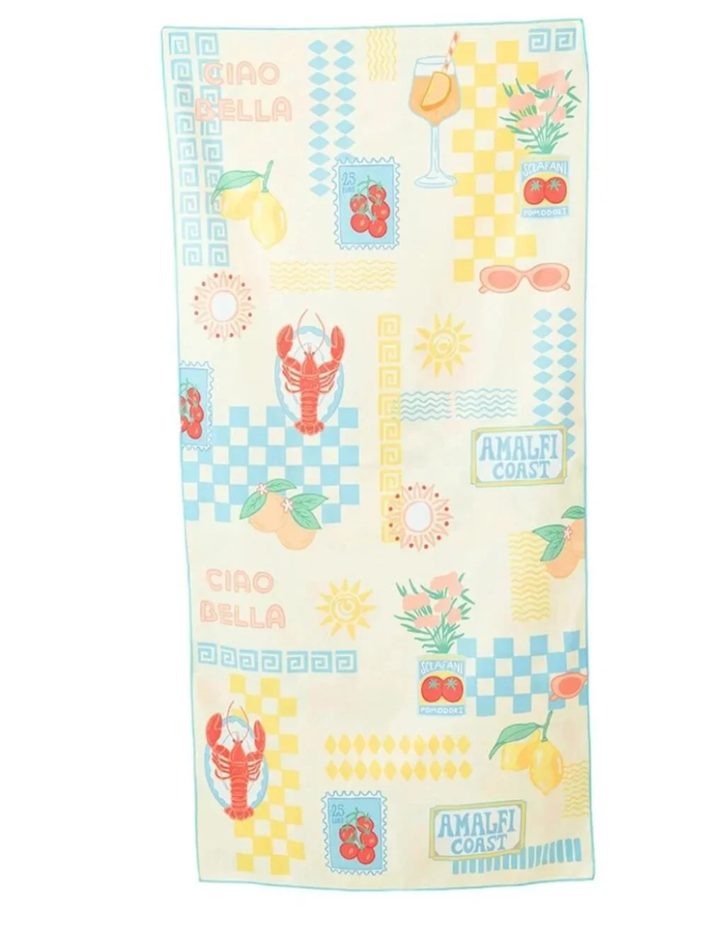 Beach Towel Lemons & Lobsters NWT Microfiber Quick Dry